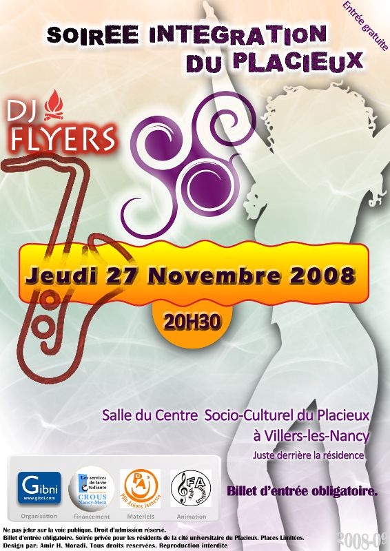 Affiche soiree d'integration du Placieux 2008
